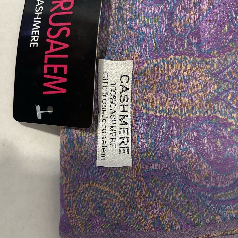 NWT Gift From Jerusalem Holy Land Cashmere Pink Paisley Scarf Wrap Shawl 27"x72"